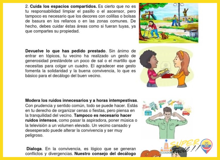 ¿Cuáles son las cinco normas de convivencia fundamentales que rigen en una comunidad local?