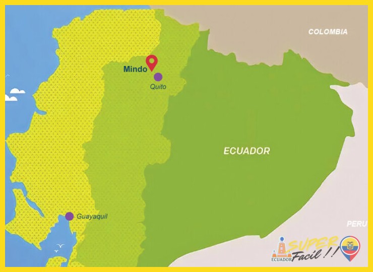 ¿En qué provincia y región de Ecuador se encuentra ubicado el pueblo de Mindo?
